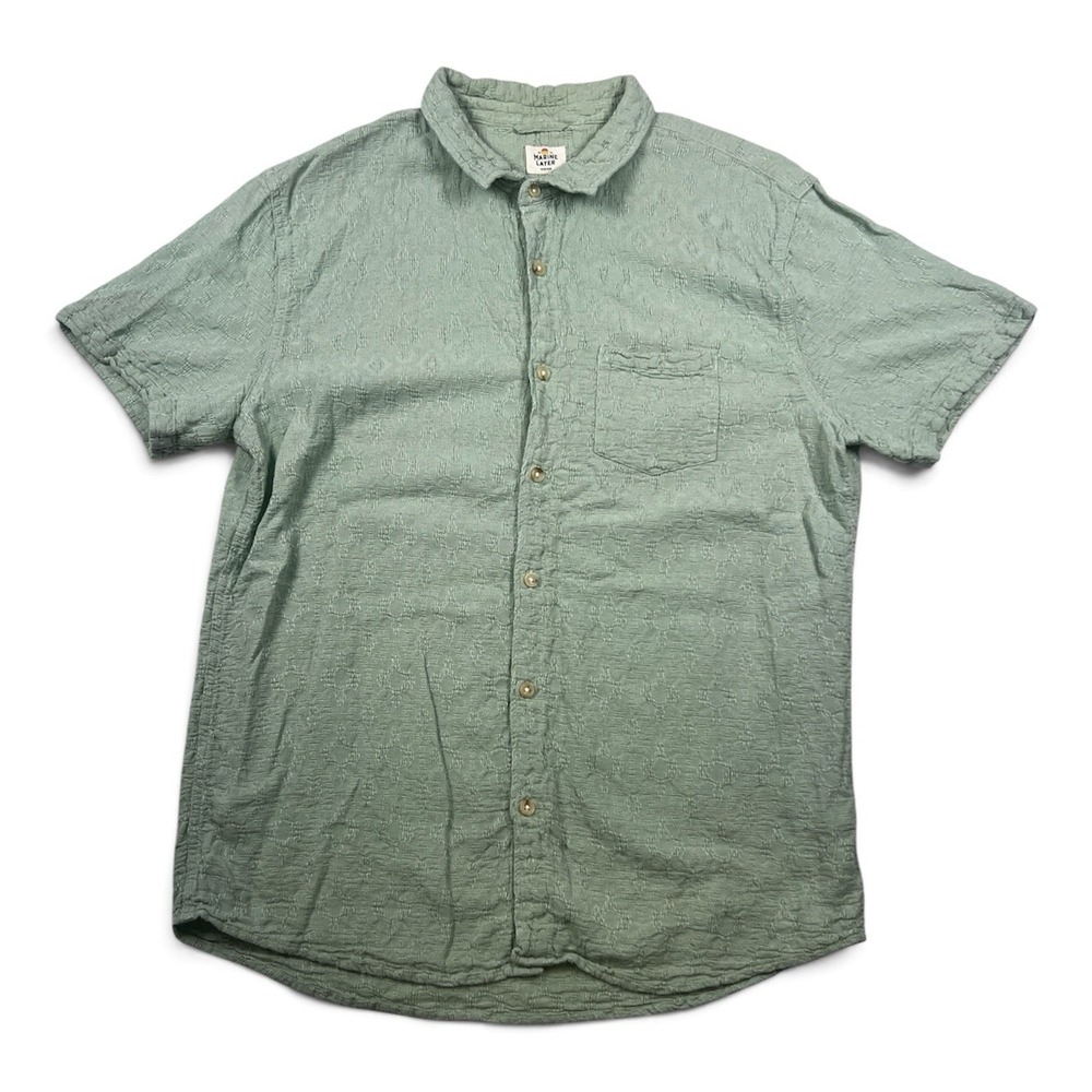 Marine Layer Mens Medium Green Button Down Shirt EUC